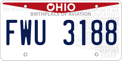 OH license plate FWU3188