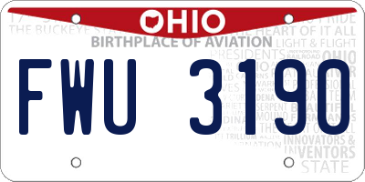 OH license plate FWU3190