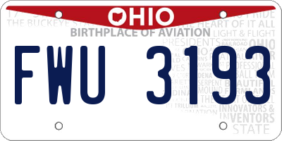 OH license plate FWU3193