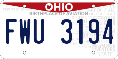 OH license plate FWU3194