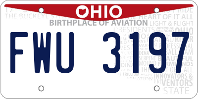 OH license plate FWU3197
