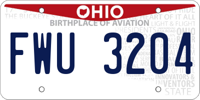 OH license plate FWU3204