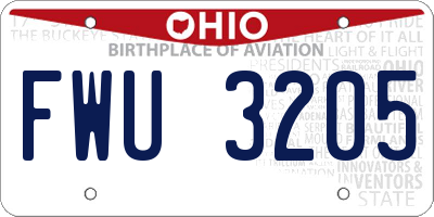 OH license plate FWU3205