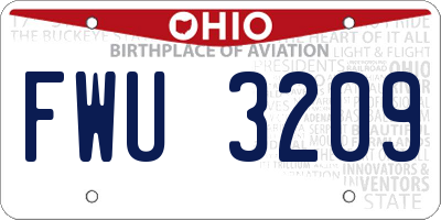 OH license plate FWU3209