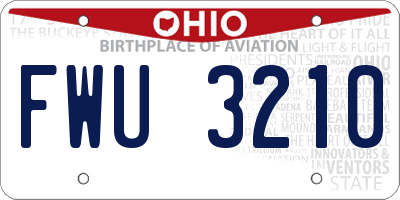 OH license plate FWU3210