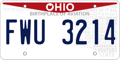 OH license plate FWU3214