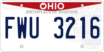 OH license plate FWU3216