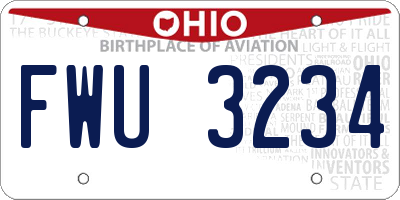 OH license plate FWU3234