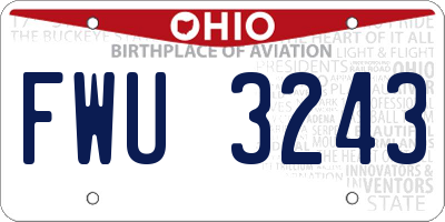 OH license plate FWU3243