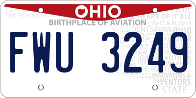 OH license plate FWU3249