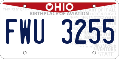 OH license plate FWU3255
