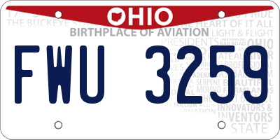 OH license plate FWU3259