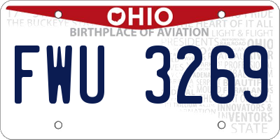 OH license plate FWU3269