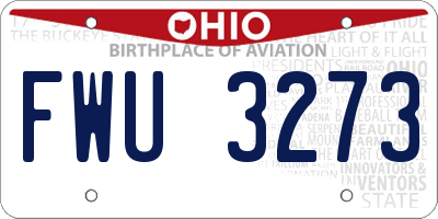 OH license plate FWU3273