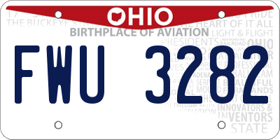 OH license plate FWU3282
