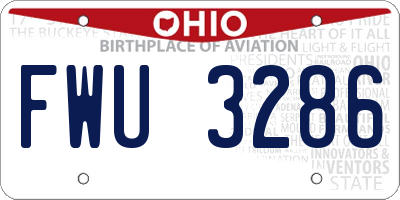OH license plate FWU3286