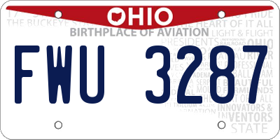 OH license plate FWU3287