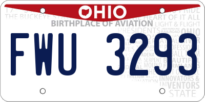 OH license plate FWU3293