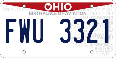 OH license plate FWU3321