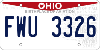 OH license plate FWU3326