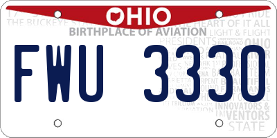 OH license plate FWU3330