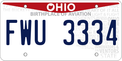 OH license plate FWU3334
