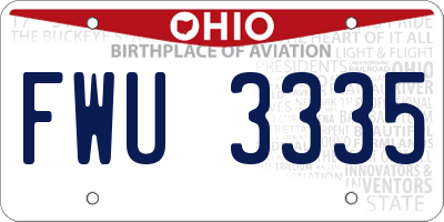OH license plate FWU3335