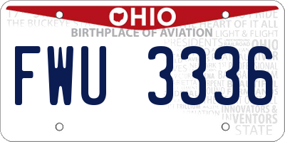 OH license plate FWU3336