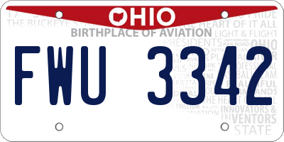 OH license plate FWU3342
