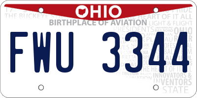 OH license plate FWU3344