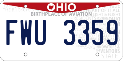 OH license plate FWU3359