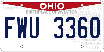 OH license plate FWU3360