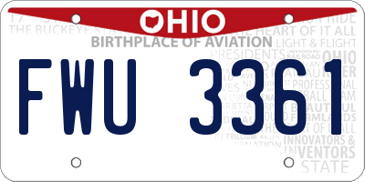 OH license plate FWU3361