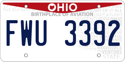 OH license plate FWU3392