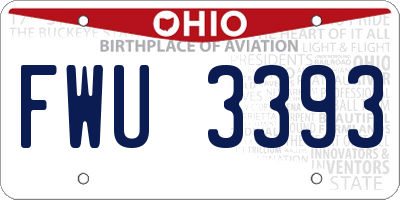 OH license plate FWU3393