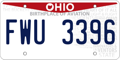 OH license plate FWU3396