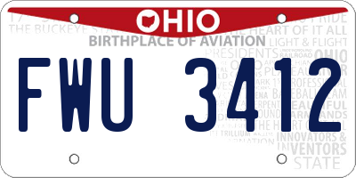 OH license plate FWU3412