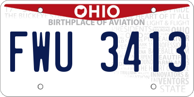 OH license plate FWU3413