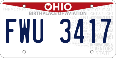 OH license plate FWU3417