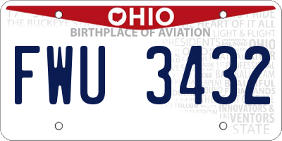 OH license plate FWU3432