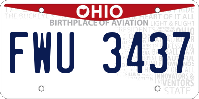 OH license plate FWU3437