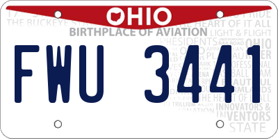 OH license plate FWU3441