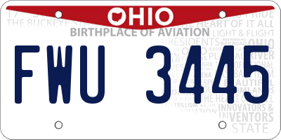OH license plate FWU3445