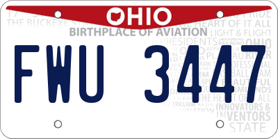 OH license plate FWU3447