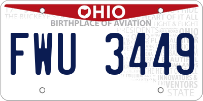 OH license plate FWU3449