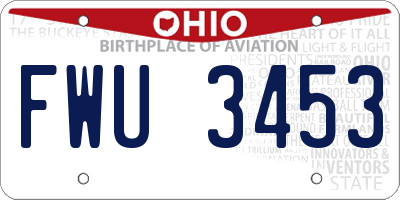 OH license plate FWU3453
