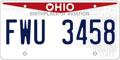 OH license plate FWU3458