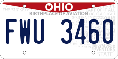 OH license plate FWU3460