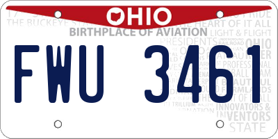 OH license plate FWU3461