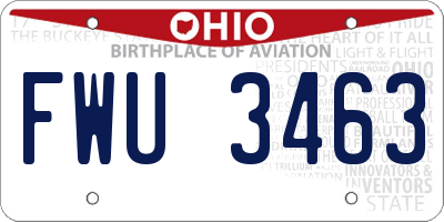 OH license plate FWU3463